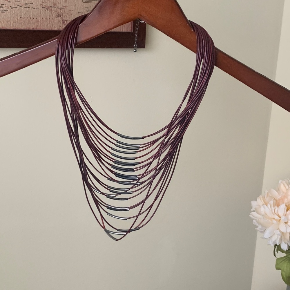 Charming Charlie long layered statement necklace